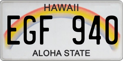 HI license plate EGF940