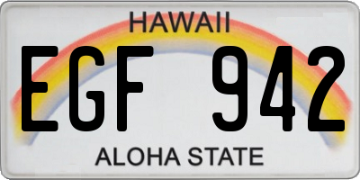 HI license plate EGF942