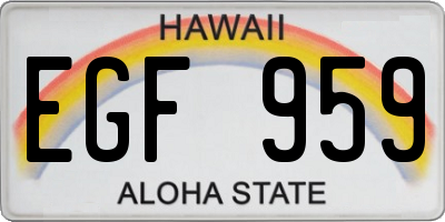 HI license plate EGF959