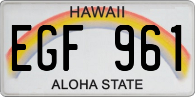 HI license plate EGF961