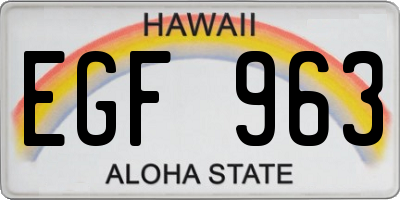 HI license plate EGF963