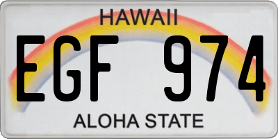 HI license plate EGF974