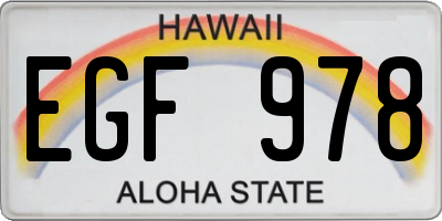 HI license plate EGF978
