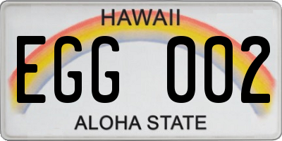 HI license plate EGG002