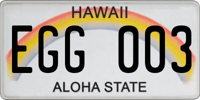 HI license plate EGG003