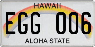 HI license plate EGG006