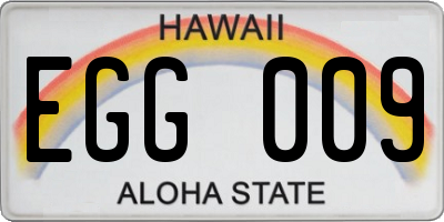 HI license plate EGG009
