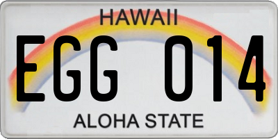 HI license plate EGG014