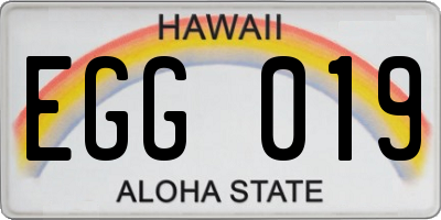HI license plate EGG019