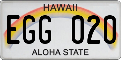 HI license plate EGG020