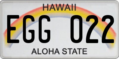 HI license plate EGG022