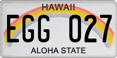 HI license plate EGG027