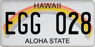 HI license plate EGG028