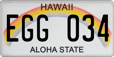 HI license plate EGG034
