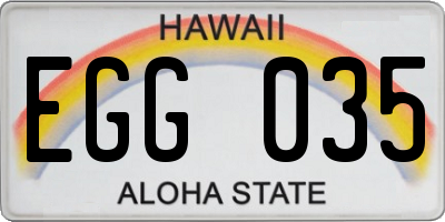 HI license plate EGG035