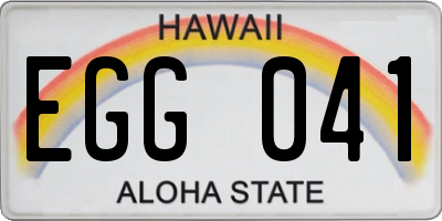 HI license plate EGG041