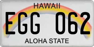 HI license plate EGG062