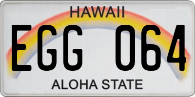 HI license plate EGG064