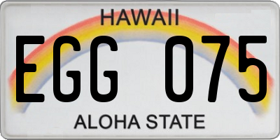 HI license plate EGG075