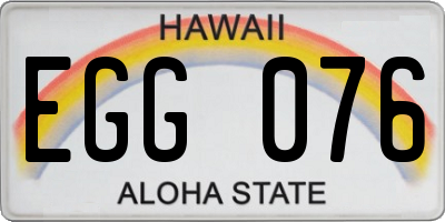 HI license plate EGG076
