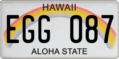 HI license plate EGG087