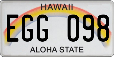 HI license plate EGG098