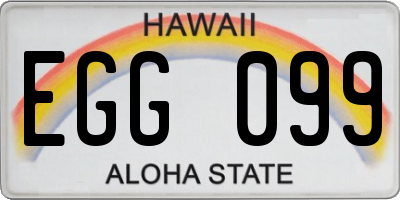 HI license plate EGG099