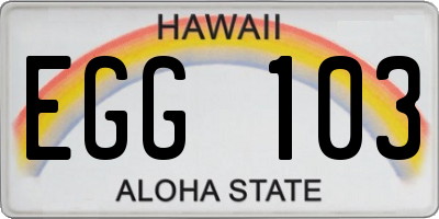 HI license plate EGG103