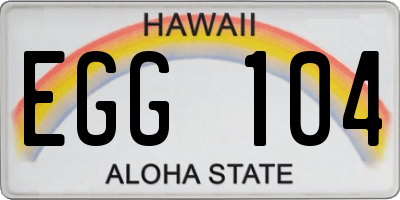HI license plate EGG104