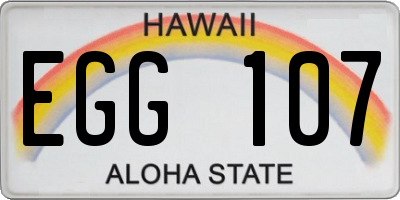HI license plate EGG107