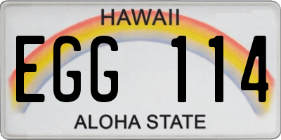 HI license plate EGG114
