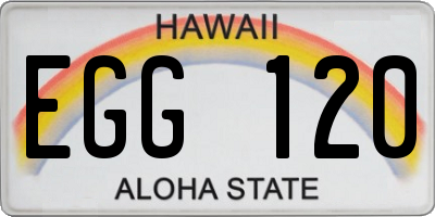 HI license plate EGG120