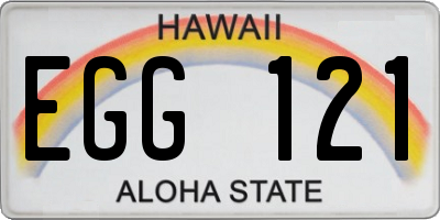 HI license plate EGG121
