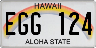 HI license plate EGG124
