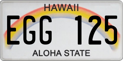 HI license plate EGG125