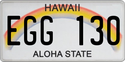 HI license plate EGG130