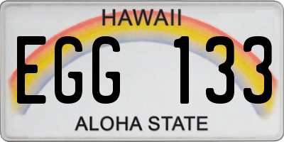 HI license plate EGG133