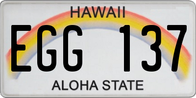 HI license plate EGG137