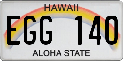 HI license plate EGG140