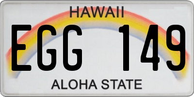 HI license plate EGG149