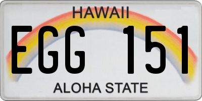 HI license plate EGG151