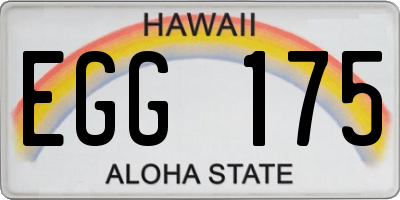 HI license plate EGG175