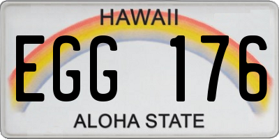 HI license plate EGG176