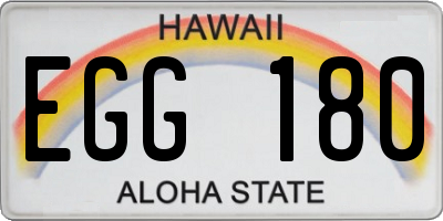 HI license plate EGG180