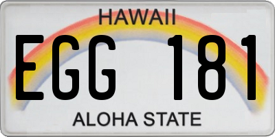 HI license plate EGG181