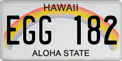 HI license plate EGG182