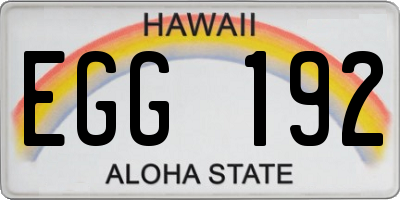 HI license plate EGG192