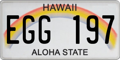 HI license plate EGG197