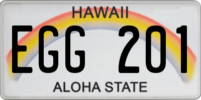 HI license plate EGG201