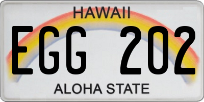 HI license plate EGG202